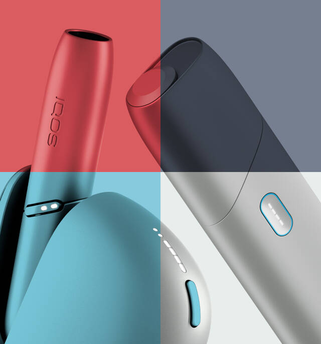 IQOS Originals DUO and IQOS Originals ONE banner in 4 colours.