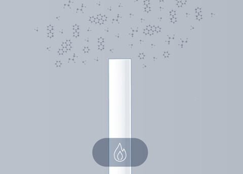 Illustration of particles emitted from a cigarette