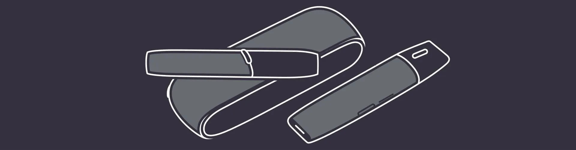 Vape and IQOS Devices Silhouettes on Dark Background